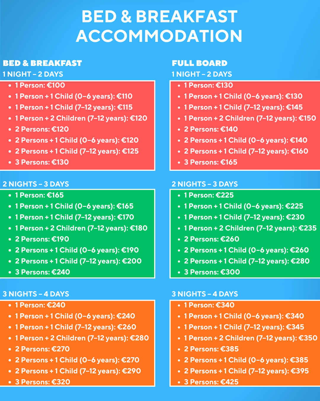 HOTEL ACCOMMODATION PRICES